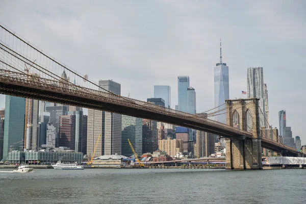 New York City Usa Oktober 2018 Visa Brooklyn Bridge Och — Stockfoto