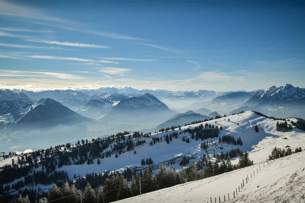 Prachtig Uitzicht Zwitserse Alpen Gezien Vanaf Top Van Mount Rigi — Stockfoto