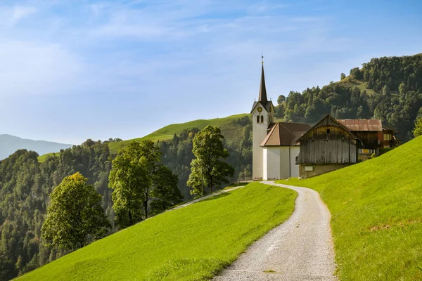 Small church in Maria Rickenbach village in Switzerland Royalty Free Stock Images