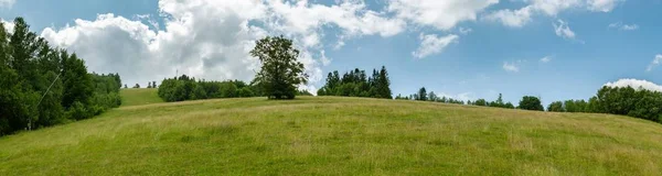 Sommerwanderung durch eine der Hänge im Skigebiet Velka raca in Richtung — Stockfoto