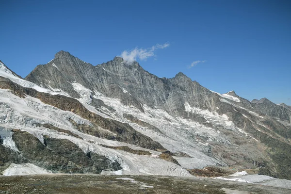 Vista Pico Cúpula Sobre Glaciar Fee Más Cerca Saas Fee —  Fotos de Stock