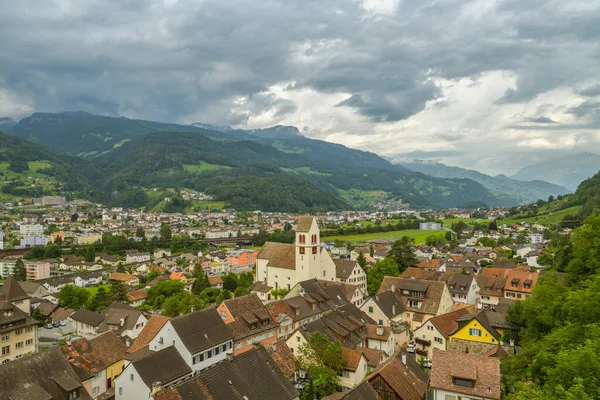 Sargans Suiza Junio 2019 Vista Sobre Ciudad Sargans Cantón Sankt — Foto de Stock