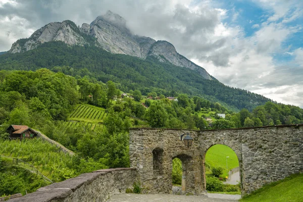 Majestuoso Pico Gonzen Por Encima Los Sarganes Cantón Sankt Gallen — Foto de Stock