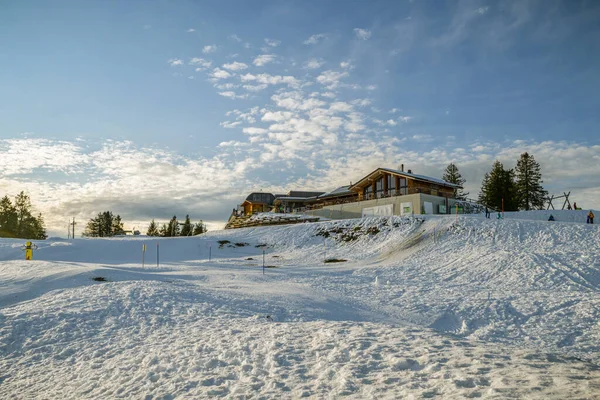 Schwyz Schweiz Januar 2020 Restaurant Der Rotenflue Oberhalb Der Stadt — Stockfoto