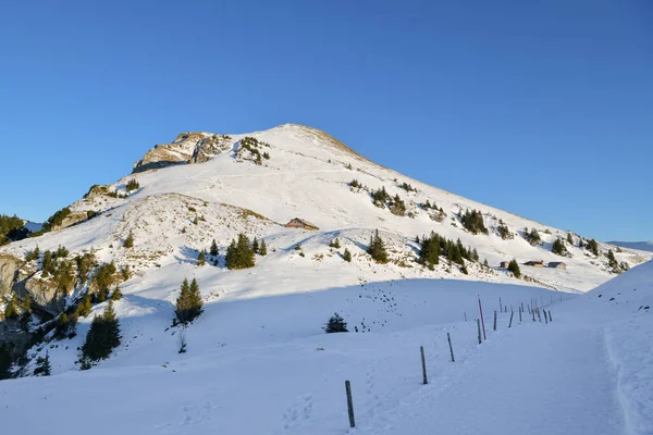 Uitzicht Zonnig Besneeuwd Niederbauen Kulm Zwitserse Alpen — Stockfoto