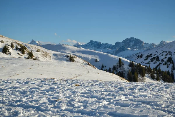 Prachtig Besneeuwde Zwitserse Alpen Gezien Vanaf Niederbauen Boven Emmeters Zwitserland — Stockfoto