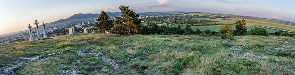 Calvaire Dans Ville Nitra République Slovaque Photo Panoramique Lieu Religieux — Photo