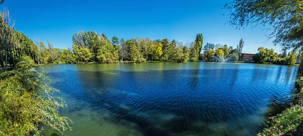 Lake Hangocka Városliget Nyitra Szlovákia Szezonális Természetes Jelenet Panoráma Fotó — Stock Fotó