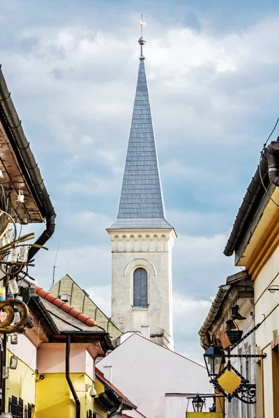 Hrnciarska Street Calvinist Church Kosice Slovak Republic Folk Art Theme — Stock Photo, Image