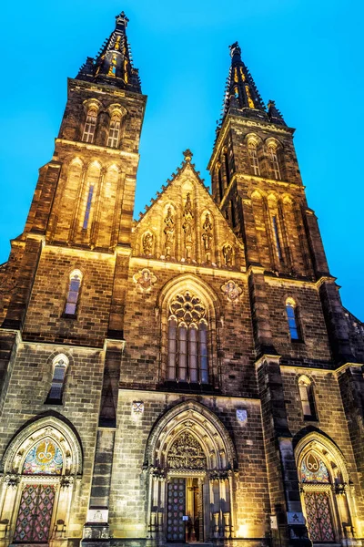 Gyönyörű Bazilika Szent Péter Szent Pál Vysehrad Prága Cseh Köztársaság — Stock Fotó