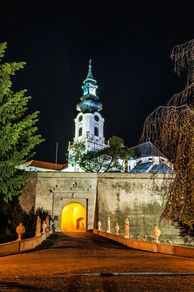Alte Burg Nitra Slowakische Republik Nachtszene Kulturerbe Architektonisches Thema — Stockfoto