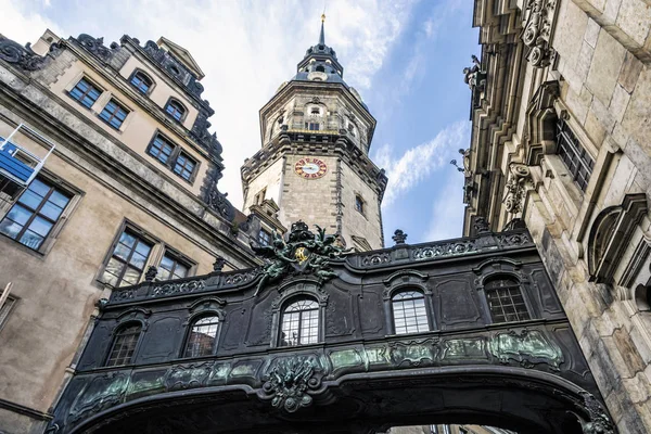 Hausmannsturm Dresden Castle Tyskland Arkitektoniska Scenen Resmål — Stockfoto