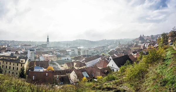 Panoramik fotoğraf şehrin Trebic, Çek Cumhuriyeti. Seyahat hedef. Mimari Tema.