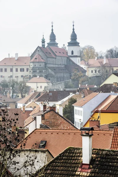 Еврейский квартал и замок, Тршебич, Чехия — стоковое фото