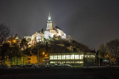 Nitra Antik kale, Slovakya, gece sahnesi