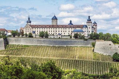 Wurzburg'daki Marienberg kalesi, Bavyera, Almanya