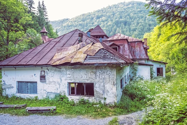 Exterior of abandoned house in Korytnica spa, Slovakia