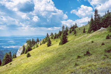 Tlsta zirvesinden Turiec vadisine manzara, Slovakya