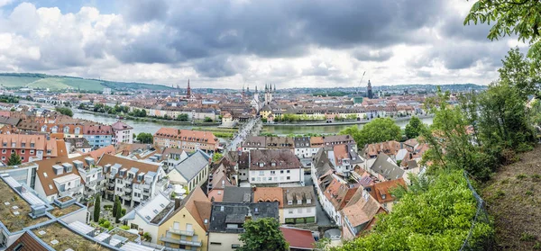 Panoramabild der Stadt Würzburg, Bayern, Deutschland — Stockfoto