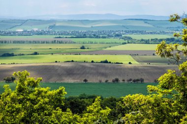 Oponice Kalesi kalıntıları, Slovakya Cumhuriyeti 'nin arazileri. Mevsimsel doğal sahne. Seyahat hedefi.
