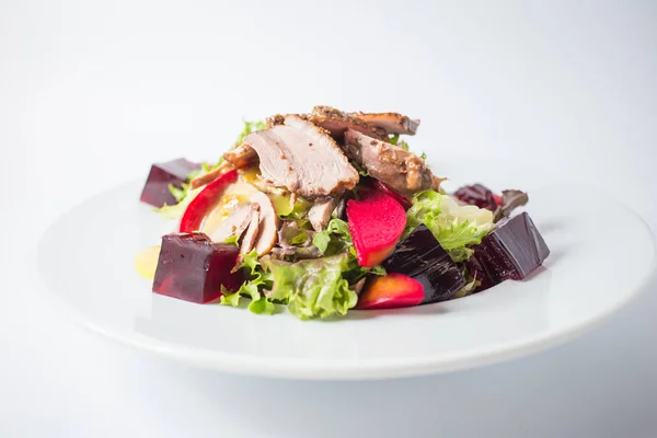 Fresh Salad Beef Green Red Pear Jellies — Stock Photo, Image