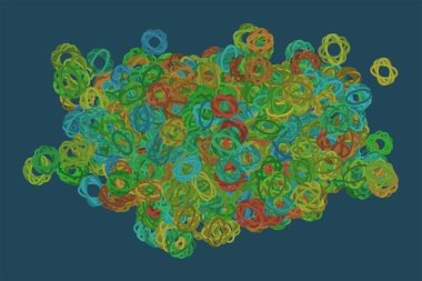 Renk soyut oval ve karma desen generatif sanat arka plan. Vektör çizim grafiği.