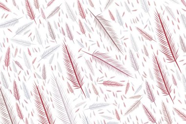 Tüy illüstrasyonlar. Web sayfası, duvar kağıdı, grafik tasarım, katalog, doku veya arka plan için iyi. Karikatür tarzı vektör grafiği.