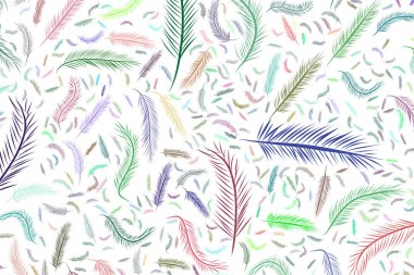 Soyut çizimler tüy, kavramsal. Tasarım arka plan için iyi. Karikatür tarzı vektör grafiği.