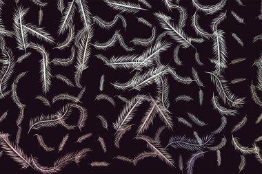 Soyut tüy illüstrasyonlar arka plan. Karikatür tarzı vektör grafiği.