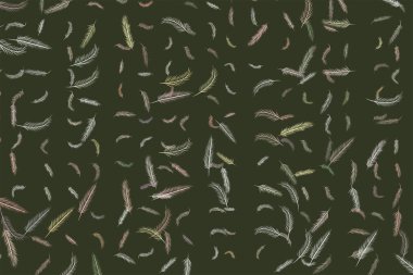 Soyut tüy illüstrasyonlar arka plan. Karikatür tarzı vektör grafiği.