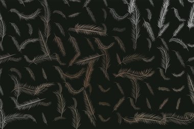 Tüy illüstrasyonlar arka plan soyut, elle çizilmiş. Karikatür tarzı vektör grafiği.