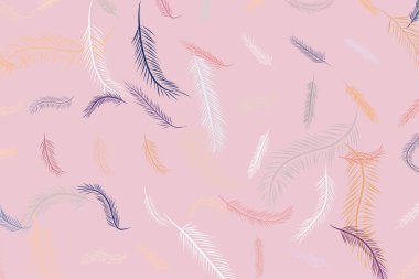 Soyut tüy illüstrasyonlar arka plan. Karikatür tarzı vektör grafiği.