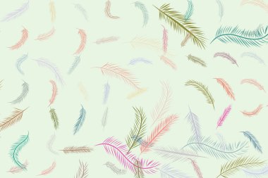 Soyut tüy illüstrasyonlar arka plan. Karikatür tarzı vektör grafiği.