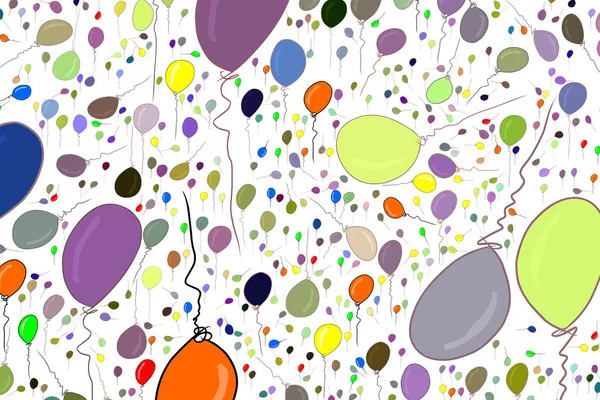 Resumen Vuelo Globos Ilustraciones Fondo Dibujos Animados Estilo Vector Gráfico — Archivo Imágenes Vectoriales