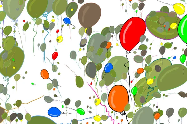 Illustrations Abstraites Ballons Volants Conceptuelles Bon Pour Fond Conception Graphique — Image vectorielle