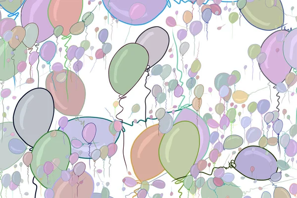 Abstrakte Fliegende Ballons Illustrieren Den Hintergrund Vektorgrafik Cartoon Stil — Stockvektor