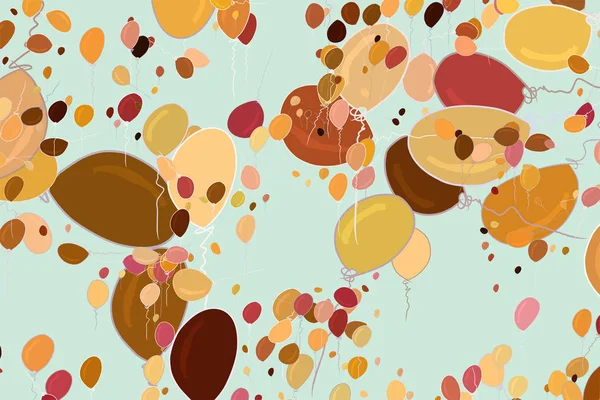 Balões Voadores Desenhados Mão Ilustram Fundo Bom Para Design Gráfico —  Vetores de Stock