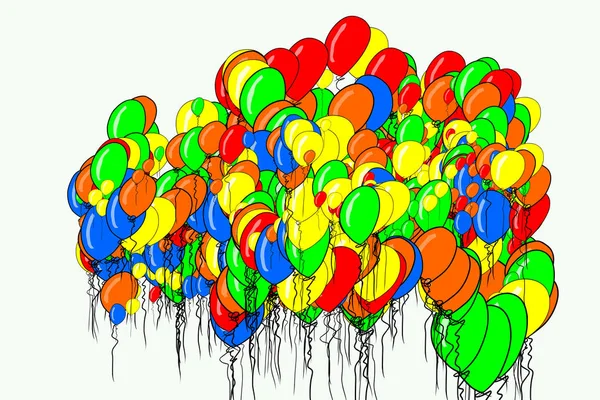 Illustrations Abstraites Ballons Volants Conceptuelles Bon Pour Fond Conception Graphique — Image vectorielle