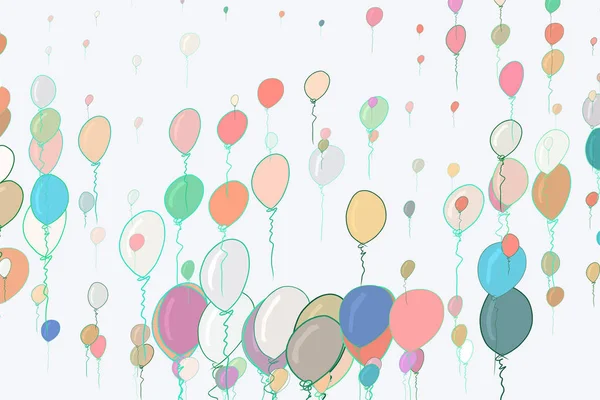 Illustrationen Fliegender Ballons Gut Für Webseiten Hintergrundbilder Grafikdesign Katalog Textur — Stockvektor