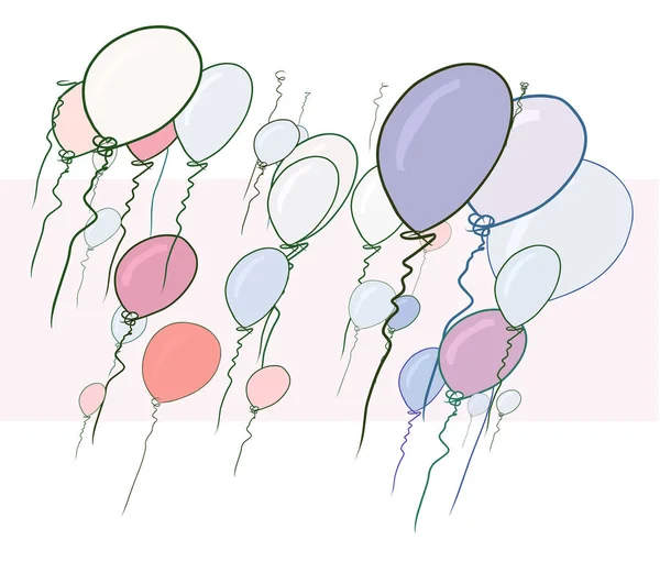 飞行气球的插图 适合网页 平面设计 纹理或背景 卡通风格矢量图形 — 图库矢量图片