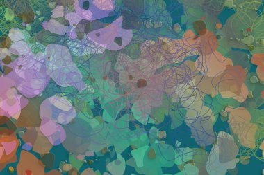 Geometrik arka plan duvar sanatı, web sayfası, duvar kağıdı, grafik tasarım, katalog veya doku dağınık şekillerle.