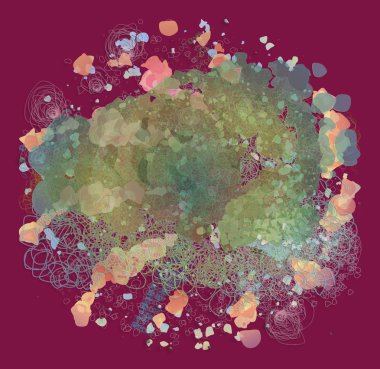 Renk soyut model, generatif karışık karmakarışık şekiller, arka plan sanat.