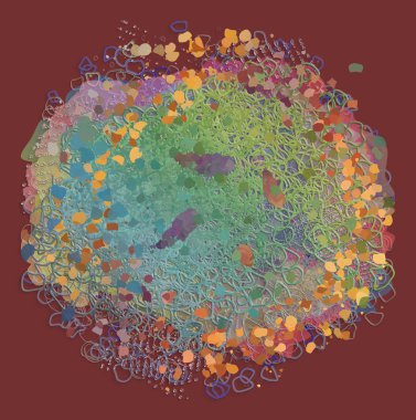 Renk soyut model, generatif karışık karmakarışık şekiller, arka plan sanat.