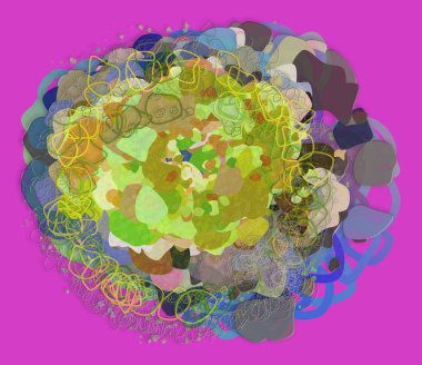 Renk soyut model, generatif karışık karmakarışık şekiller, arka plan sanat.