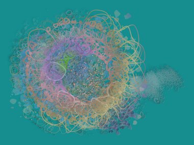 Renk soyut model, generatif karışık karmakarışık şekiller, arka plan sanat.