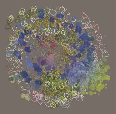 Geometrik arka plan duvar sanatı, web sayfası, duvar kağıdı, grafik tasarım, katalog veya doku dağınık şekillerle.