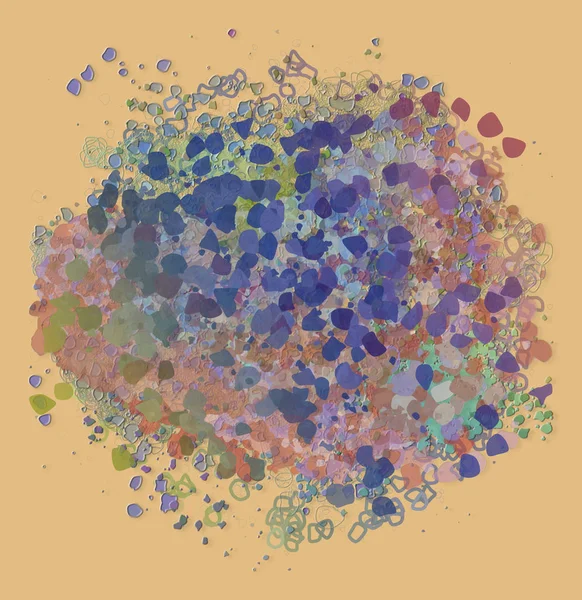 Abstracte Kleurenpatroon Generatieve Blended Rommelige Shapes Kunst Achtergrond — Stockfoto