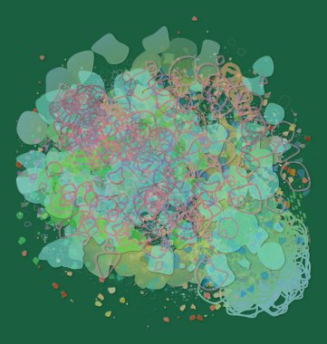 Duvar sanatı, web sayfası, duvar kağıdı, grafik tasarım, katalog, doku veya arka plan için soyut karışımlı dağınık şekiller.