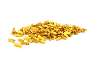 Grup veya yığın altın bar veya tuğla, modern tarz arka plan veya doku. İş kavramsal zemin için iyi şans, şans, hazine veya zengin temsil eder. 3D görüntü.