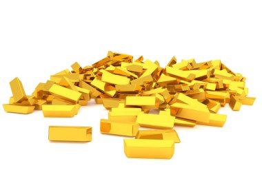 Grup veya yığın altın bar veya tuğla, modern tarz arka plan veya doku. İş kavramsal zemin için iyi şans, şans, hazine veya zengin temsil eder. 3D görüntü.